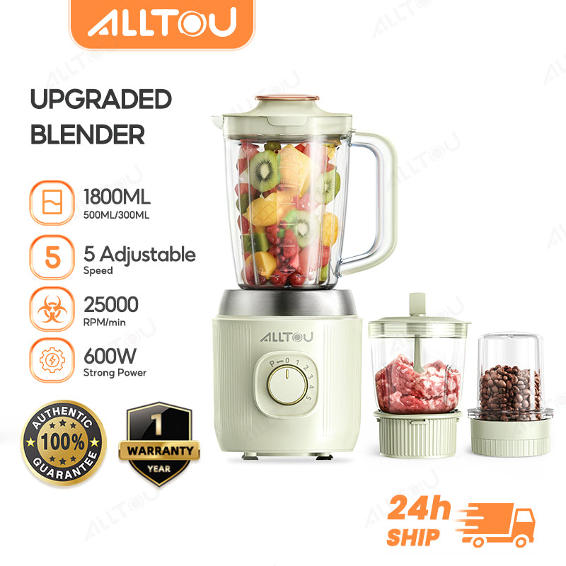 ALLTOU Blender 3 In 1 Fruit Juicer/Meat Grinder/Chopper  (2.6L/600W)